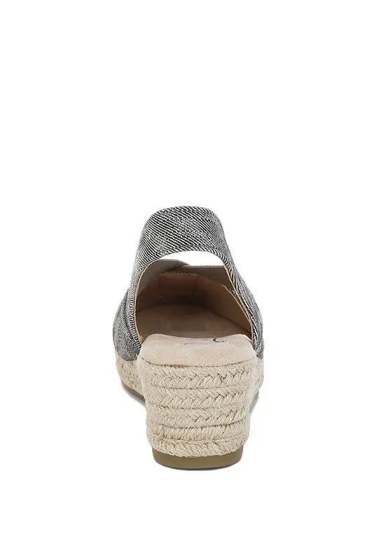 Port Side Metallic Woven Espadrille Wedges for Summer Style - Love Salve